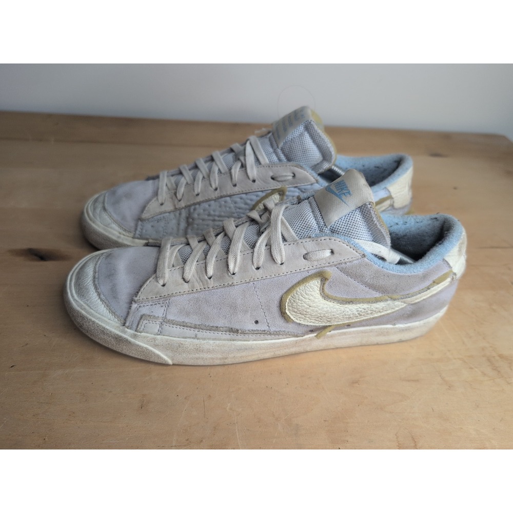 Rare Nike Blazer Low 77 Vintage DH4101-001 Football Grey/Sail/Psychic Blue Sz 12